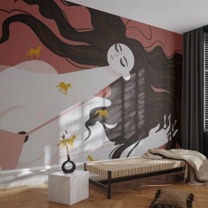 Fototapeta Standard Eco - Sen o zlatom koni - Žena, Portrét, Minimalizmus - 500x350 cm