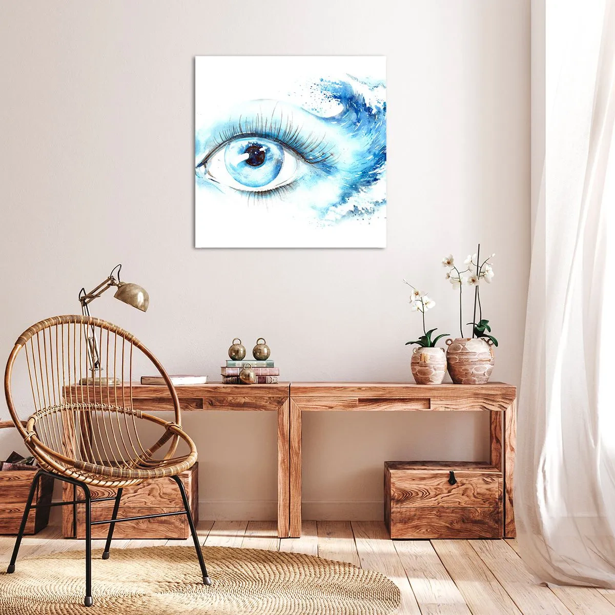 Obraz na plátne - Ponoriť sa do modrého pohľadu - 60x60 cm