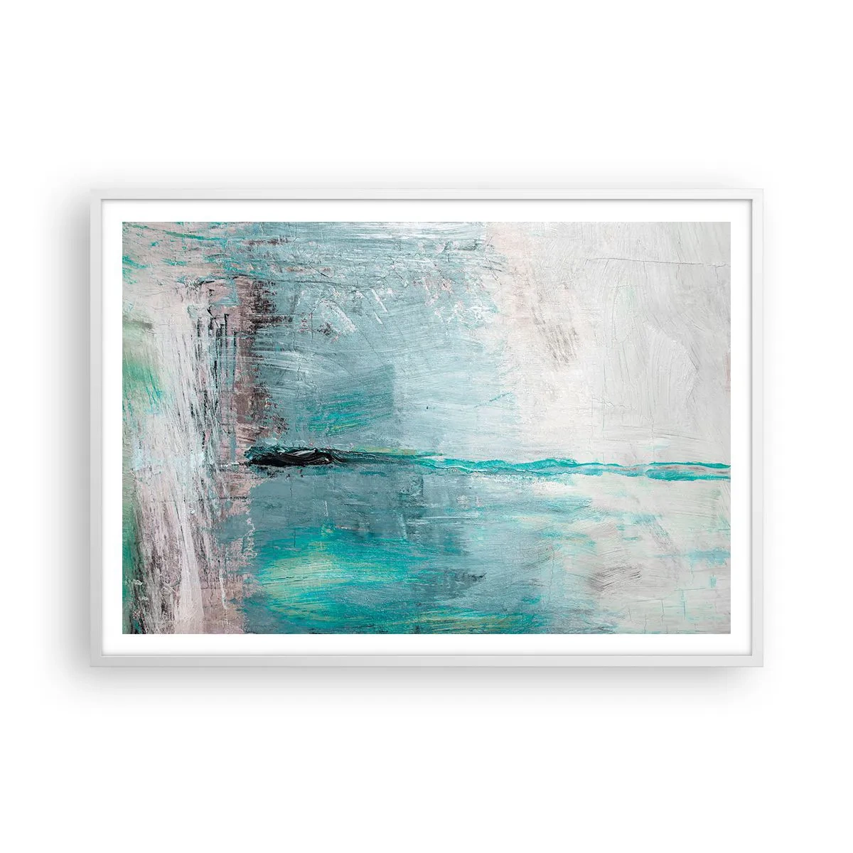 Plagát v bielom ráme - Horizontálne v modrej - 100x70 cm