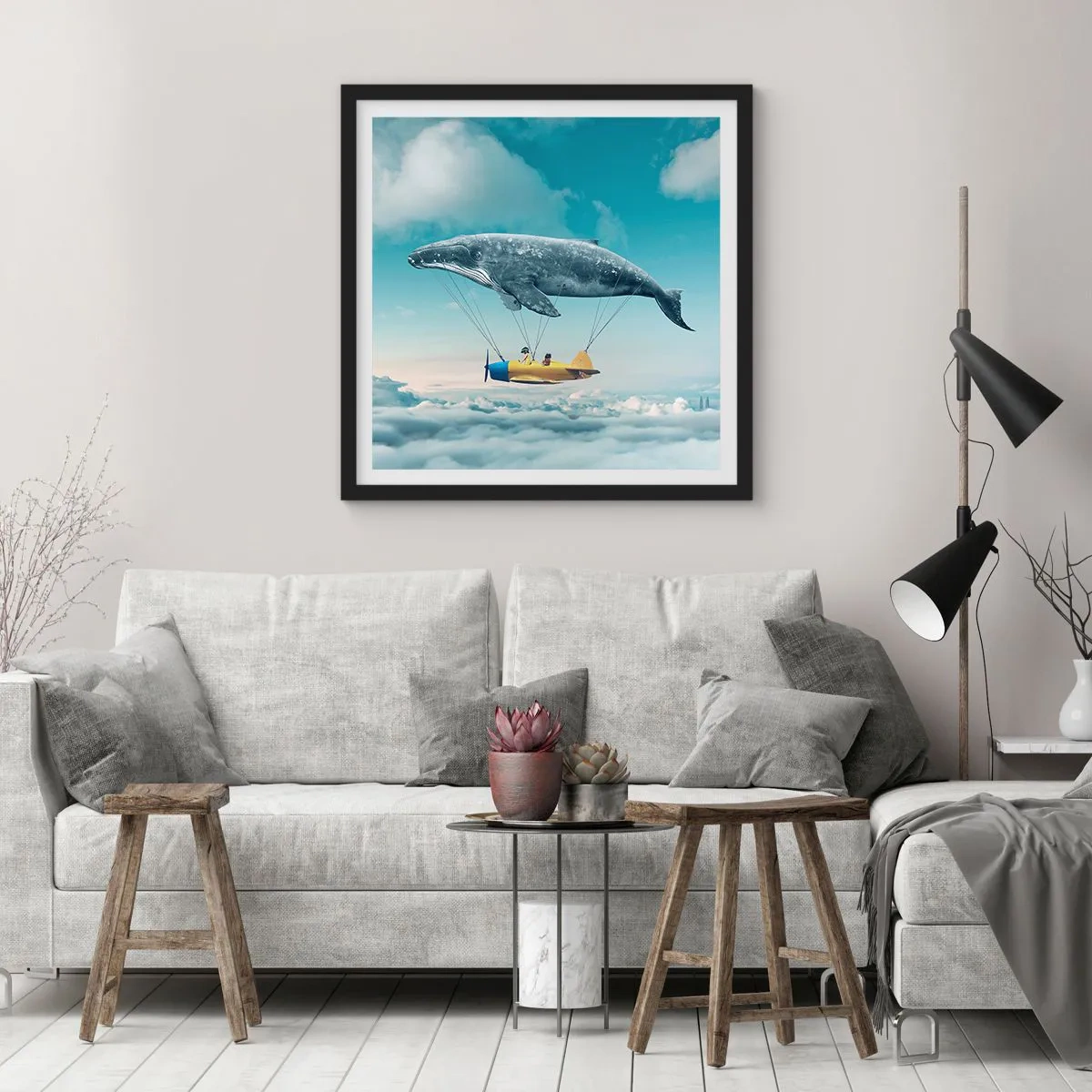 Plagát v čiernom ráme - Prečo by nie? - 40x40 cm