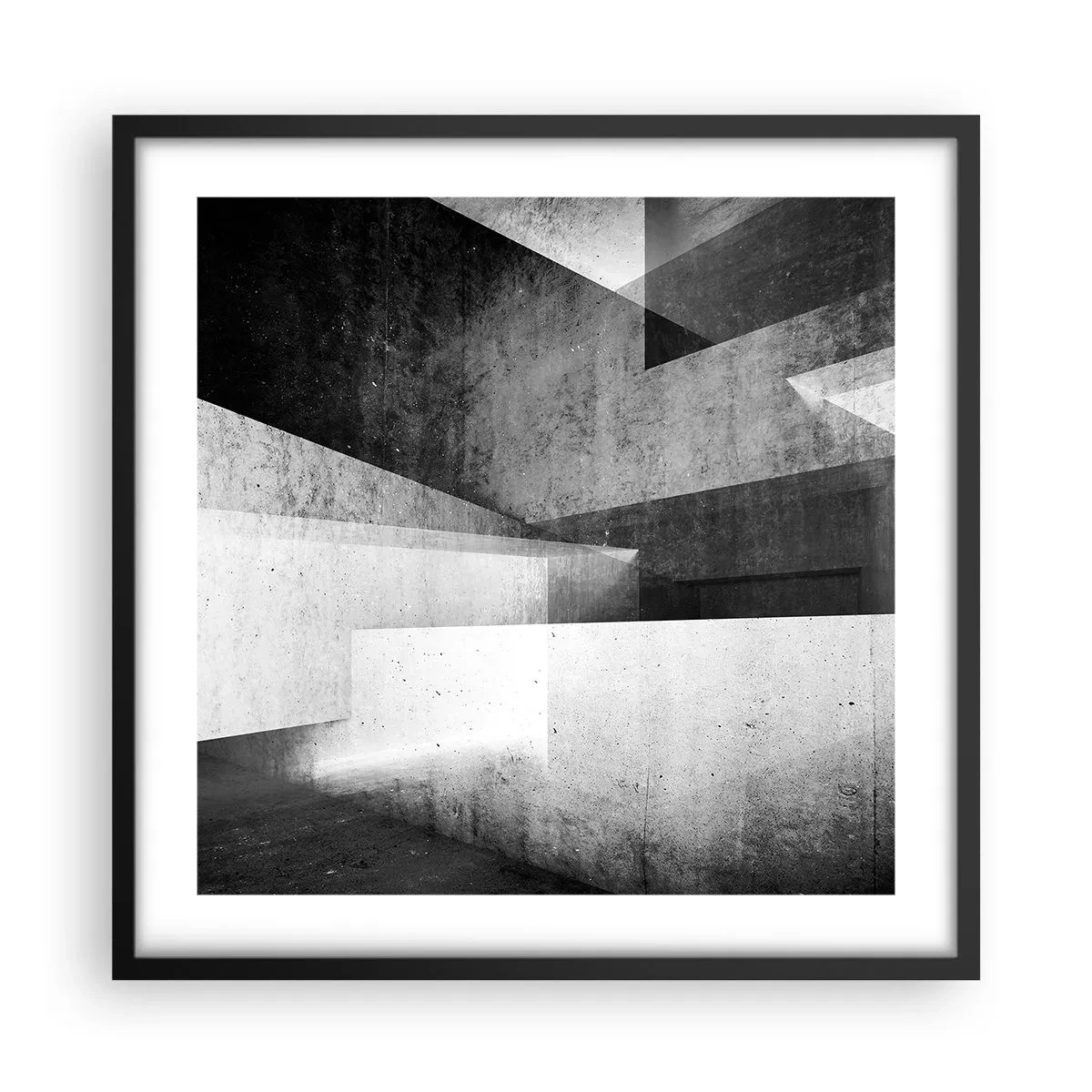 Plagát v čiernom ráme - Štruktúra priestoru - 50x50 cm