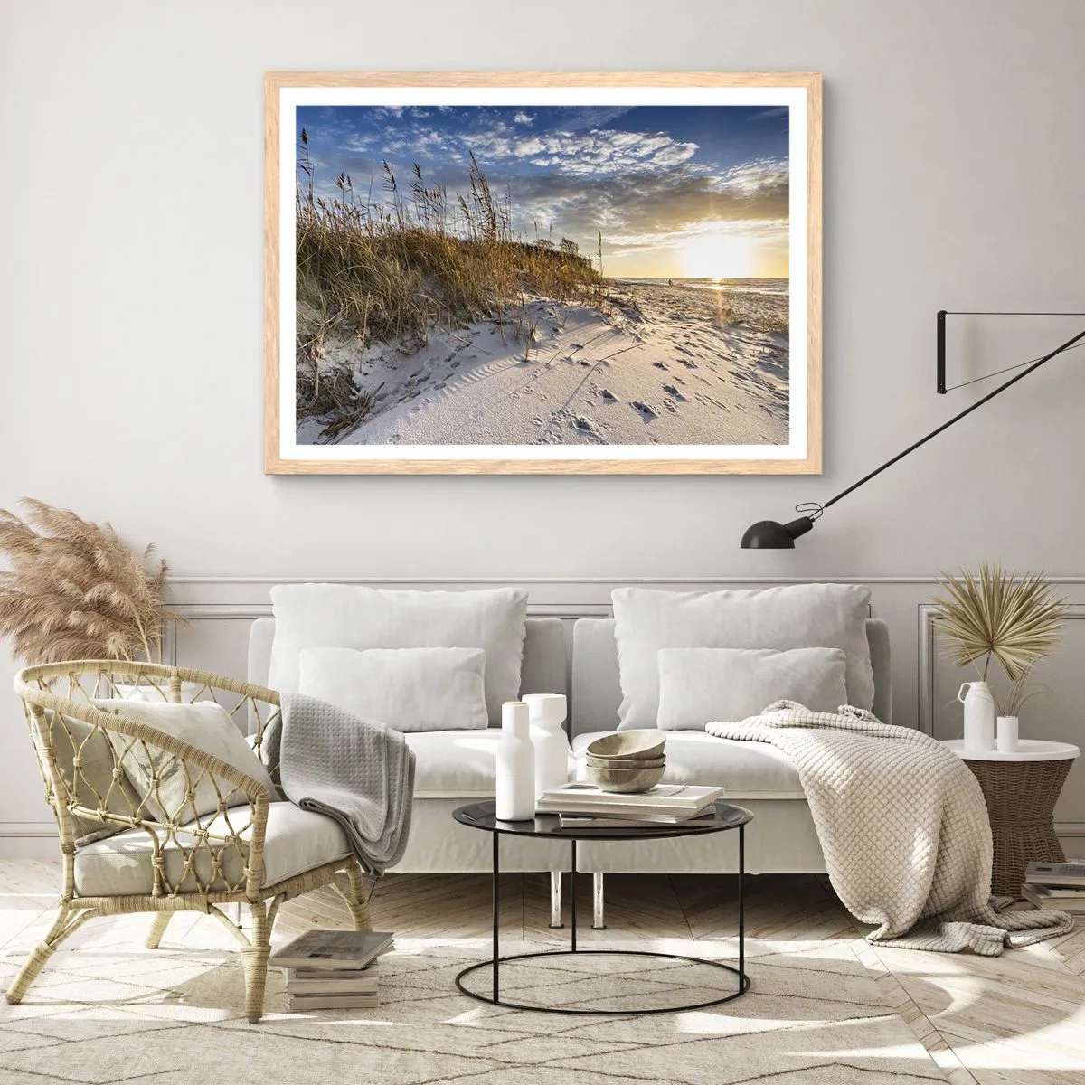 Plagát v ráme zo svetlého duba - Pozvánka na prechádzku - 50x40 cm