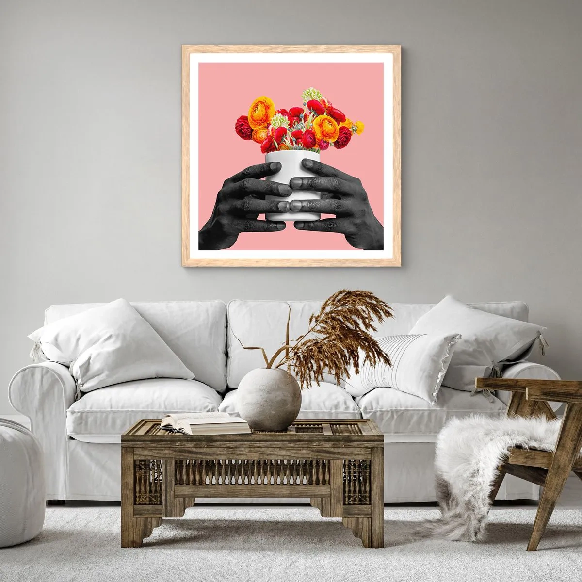 Plagát v ráme zo svetlého duba - Apoteóza života - 60x60 cm