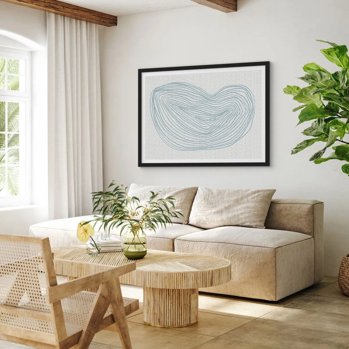 Plagát v čiernom ráme - Úsmev kvapky - 100x70 cm