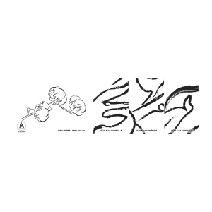 Vzorka samolepiacej fototapety Deluxe Sticker - Bavlnené páperie - Bavlna, Minimalizmus, Obrys - 100x30 cm