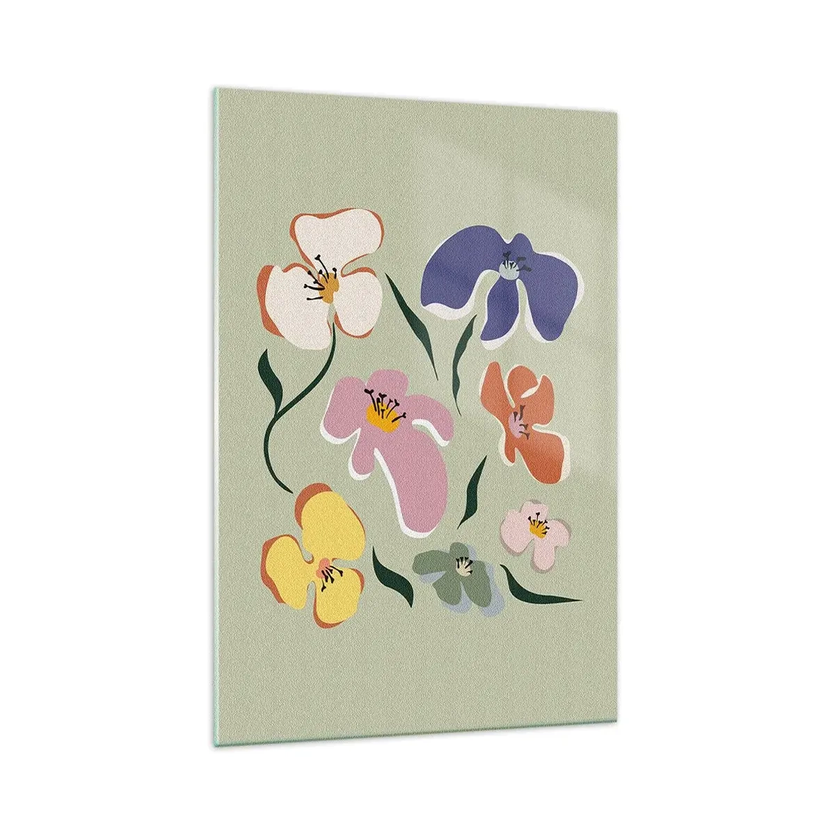 Obraz na skle - Fialky - 70x100 cm