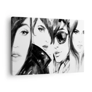 Obraz na plátne - Štýlové portréty žien v monochromatických tónoch - 70x50cm - Znásobená krása - Moderná nástenná dekorácia do obývacej izby a spálne ARTTOR