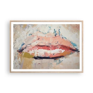 Plagát v ráme zo svetlého duba - Prebúdza zmysly - 100x70 cm