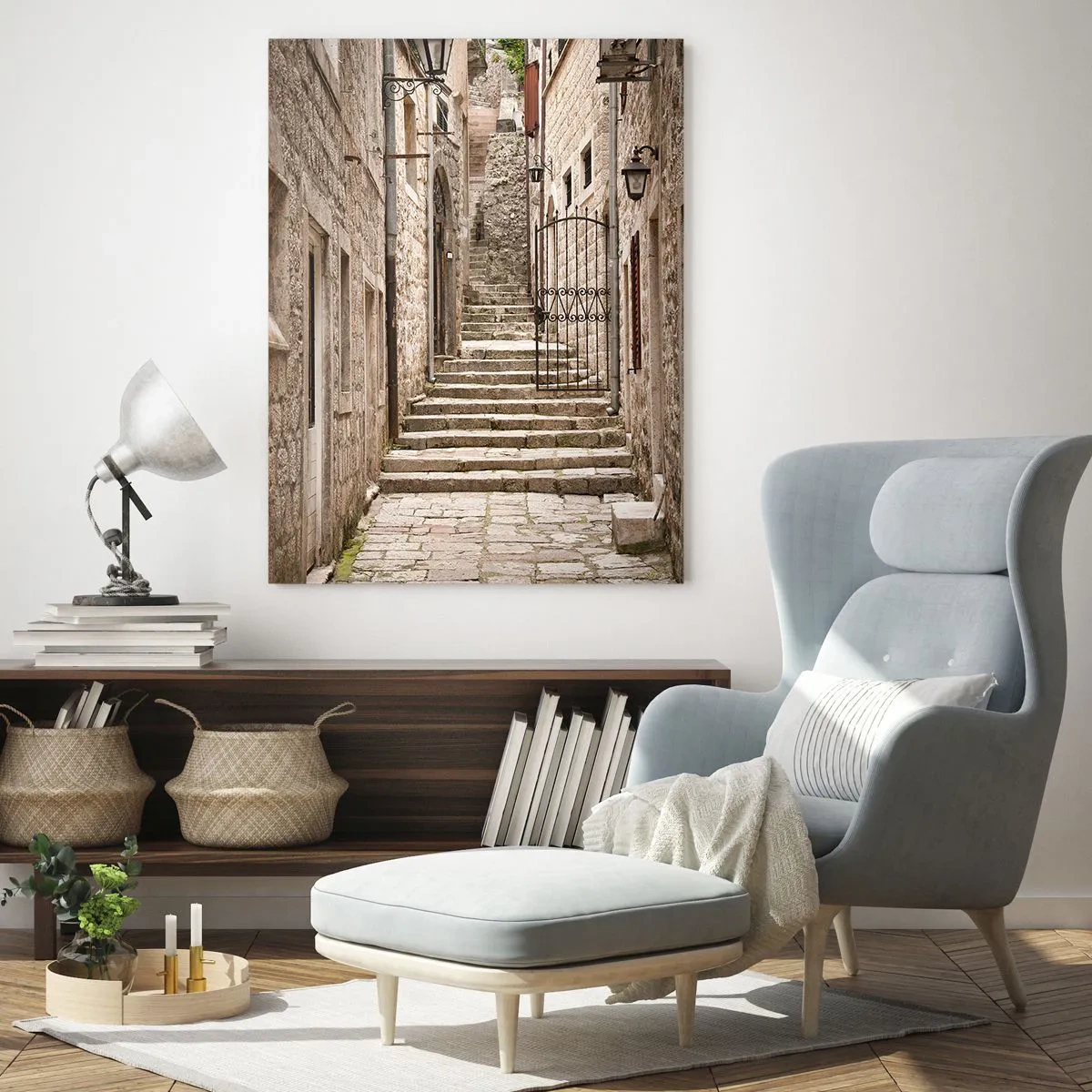 Obraz na skle - Kúzelná stará ulička - 50x70 cm