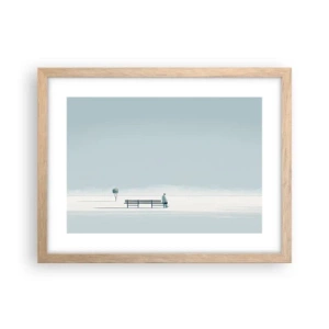 Plagát v ráme zo svetlého duba - Áno, čakám. - 40x30 cm