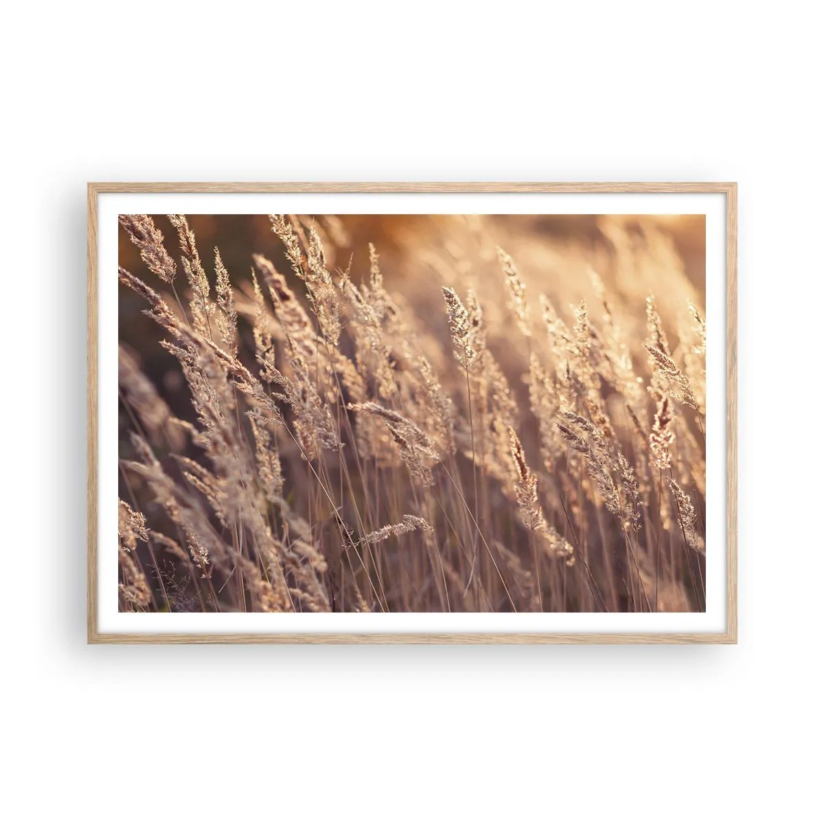 Plagát v ráme zo svetlého duba - Pripravení privítať jeseň - 100x70 cm