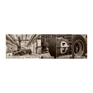 Vzorka samolepiacej fototapety Deluxe Sticker - Odpočinok víťaza - Formula 1, Retro, Automobilový priemysel - 100x30 cm