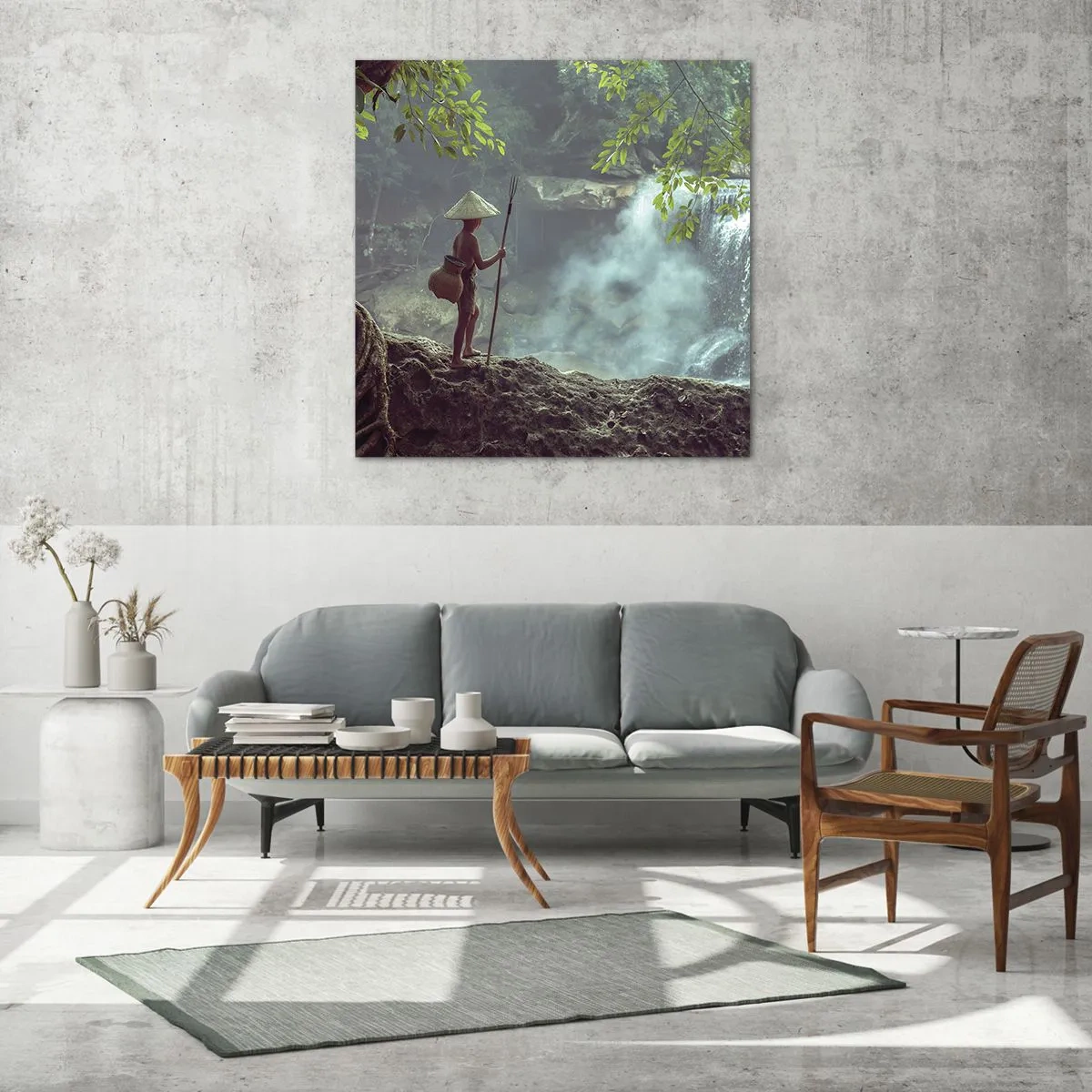 Obraz na skle - Spriatelený s prírodou - 40x40 cm