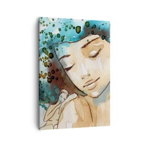 Obraz na plátne - Lady in blue - 50x70 cm
