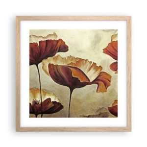 Plagát v ráme zo svetlého duba - Lán lúky - 40x40 cm