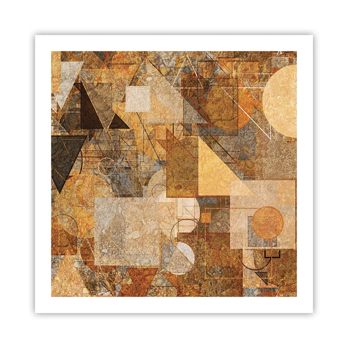 Plagát - Kubistické bronzové štúdium - 60x60 cm