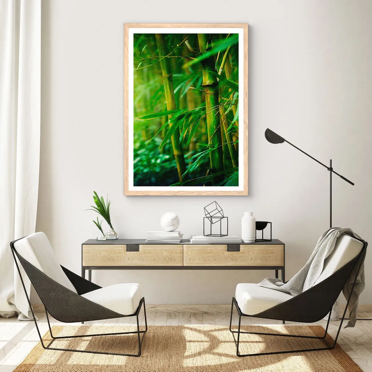 Plagát v ráme zo svetlého duba - Poznať samotnú zeleň - 61x91 cm