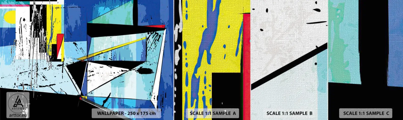 Vzorka fototapety Premium Canvas - Pozerať sa na svet z uhla… - Abstrakcia, Kus, Moderný vzor - 100x30 cm