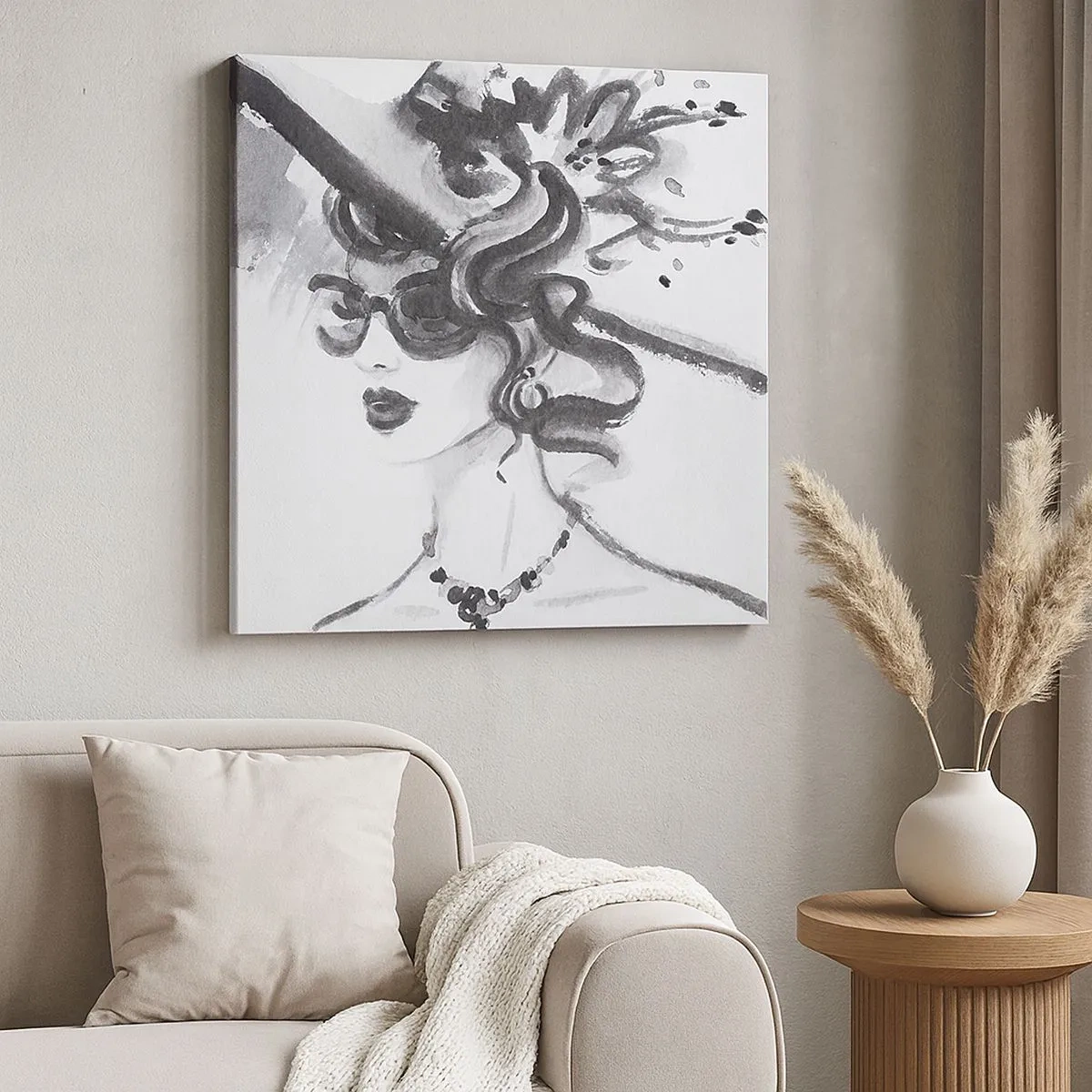 Obraz na plátne - Dáma s charakterom - 30x30 cm