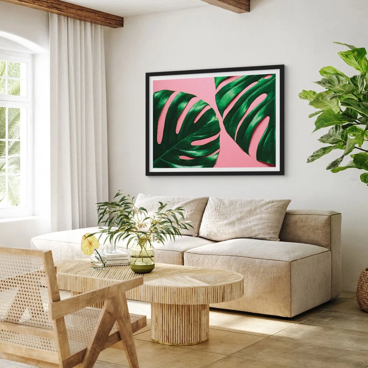 Plagát v čiernom ráme - Zelené rendez-vous - 70x50 cm