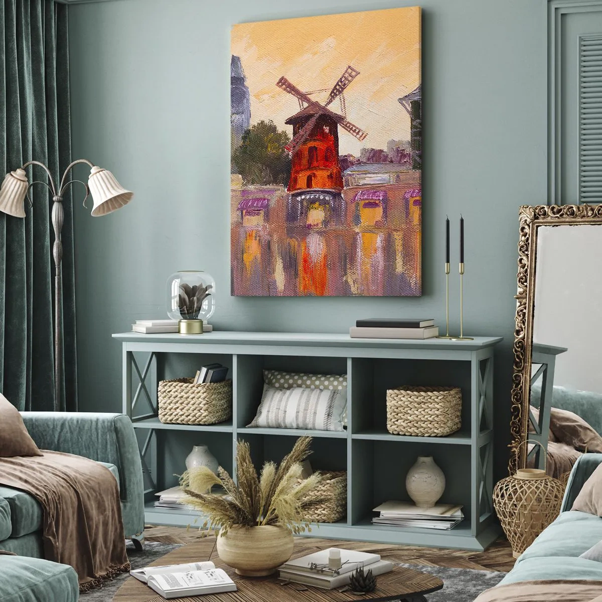 Obraz na plátne - Parížske ikony – Moulin Rouge - 65x120 cm