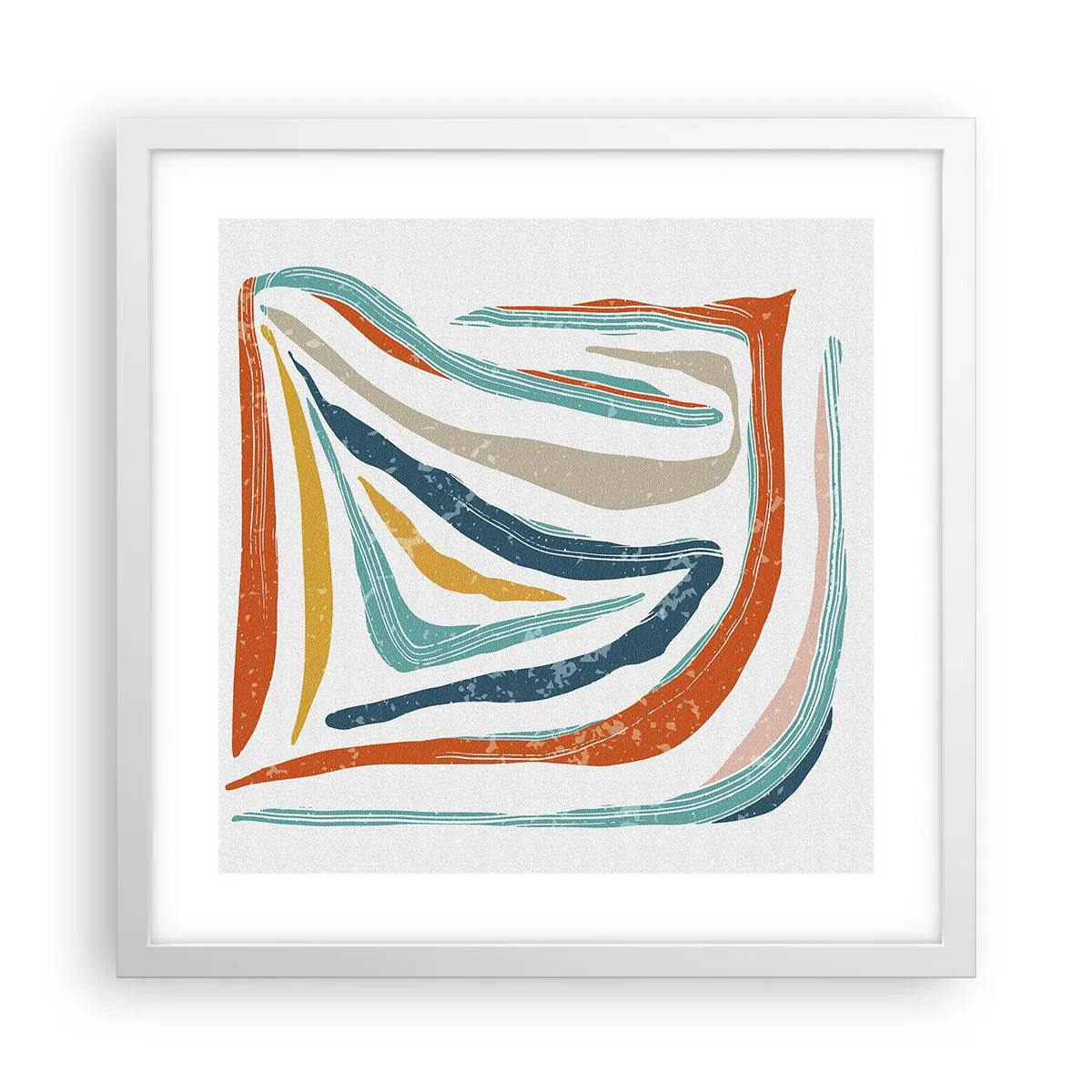 Plagát v bielom ráme - Priateľsky usmievavá abstrakcia - 40x40 cm