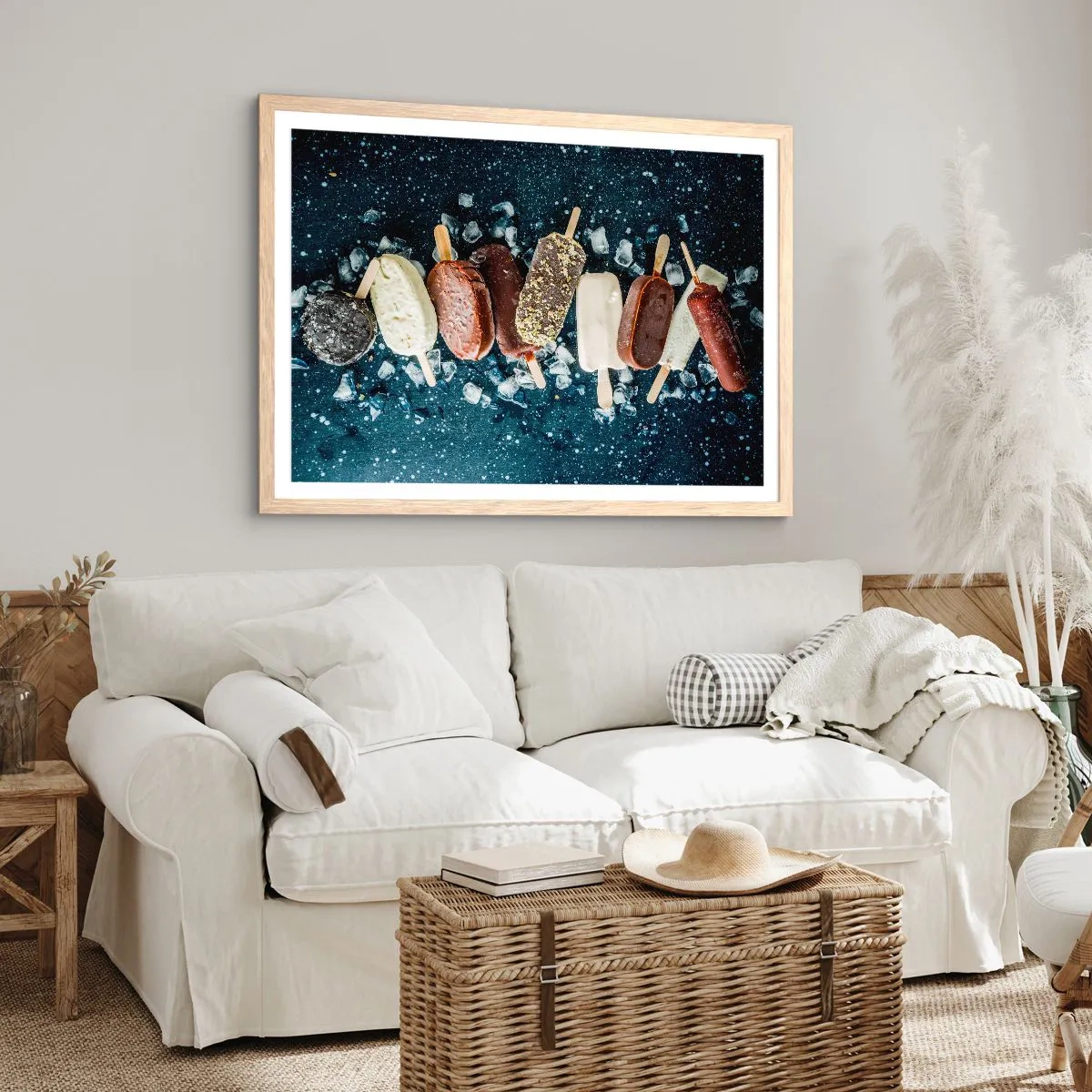 Plagát v ráme zo svetlého duba - Chuť horúceho leta - 100x70 cm