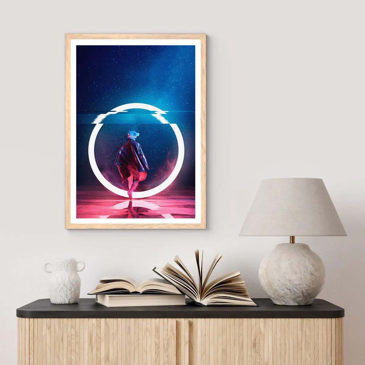 Plagát v ráme zo svetlého duba - Medzi svetmi - 61x91 cm