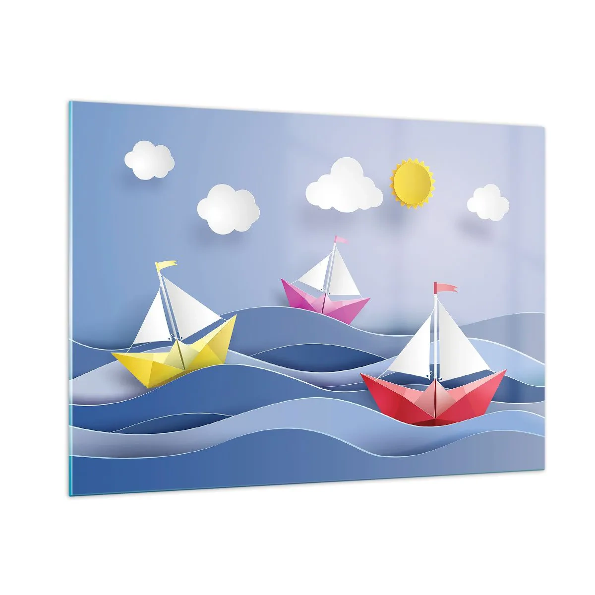 Obraz na skle - Ach, ako je príjemné hojdať sa na vlnách - 100x70 cm
