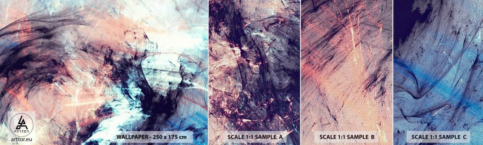 Vzorka fototapety Premium Canvas - Vnímaj vietor - Abstrakcia, Kus, Moderný vzor - 100x30 cm