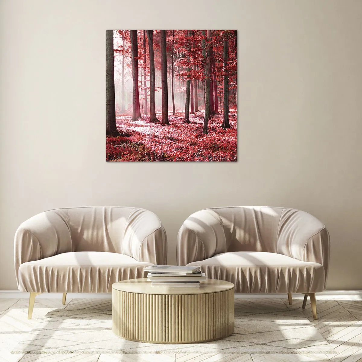 Obraz na skle - Červená je rovnako krásna - 40x40 cm