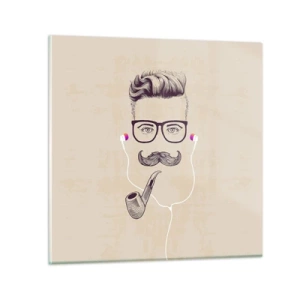 Obraz na skle - Skutočný muž? - 40x40 cm