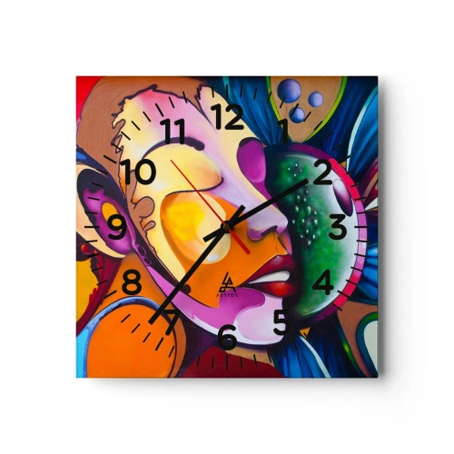 Nástenné hodiny - Dotknúť sa farbou - 40x40 cm