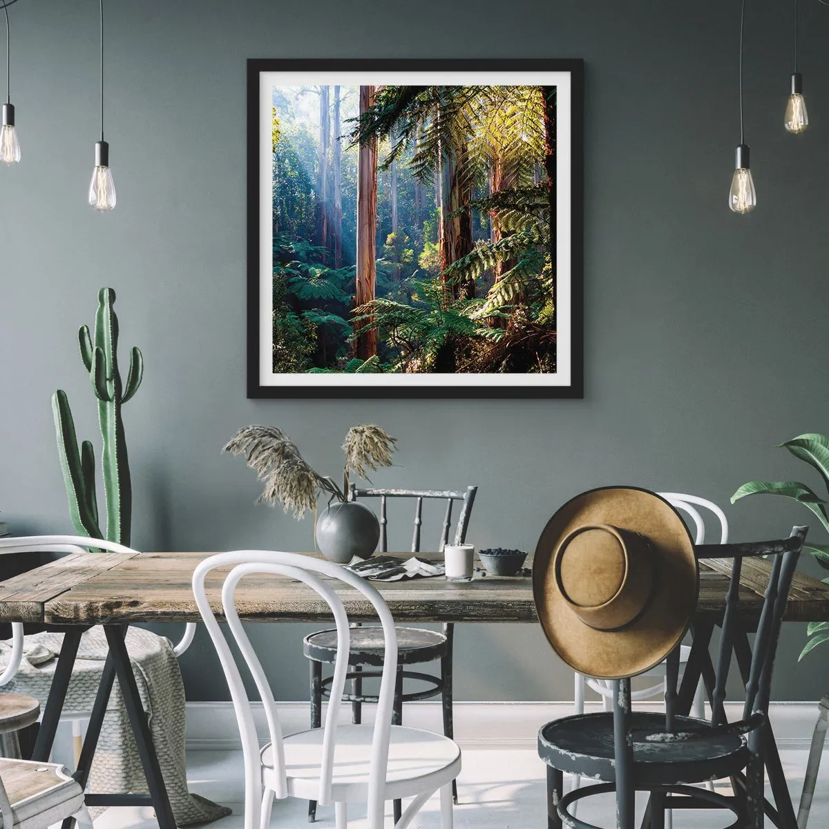 Plagát v čiernom ráme - Poviedka lesa - 50x50 cm