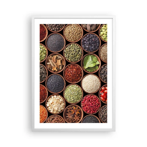 Plagát v bielom ráme - Všetky chute sveta - 50x70 cm