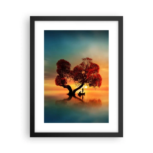 Plagát v čiernom ráme - Voda a ticho vesmíru - 30x40 cm