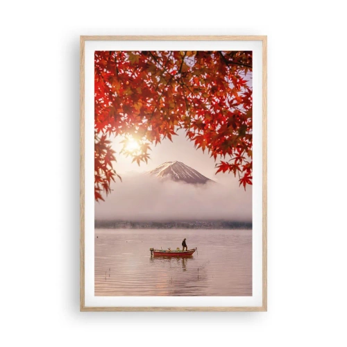 Plagát v ráme zo svetlého duba - V japonskom štýle - 61x91 cm