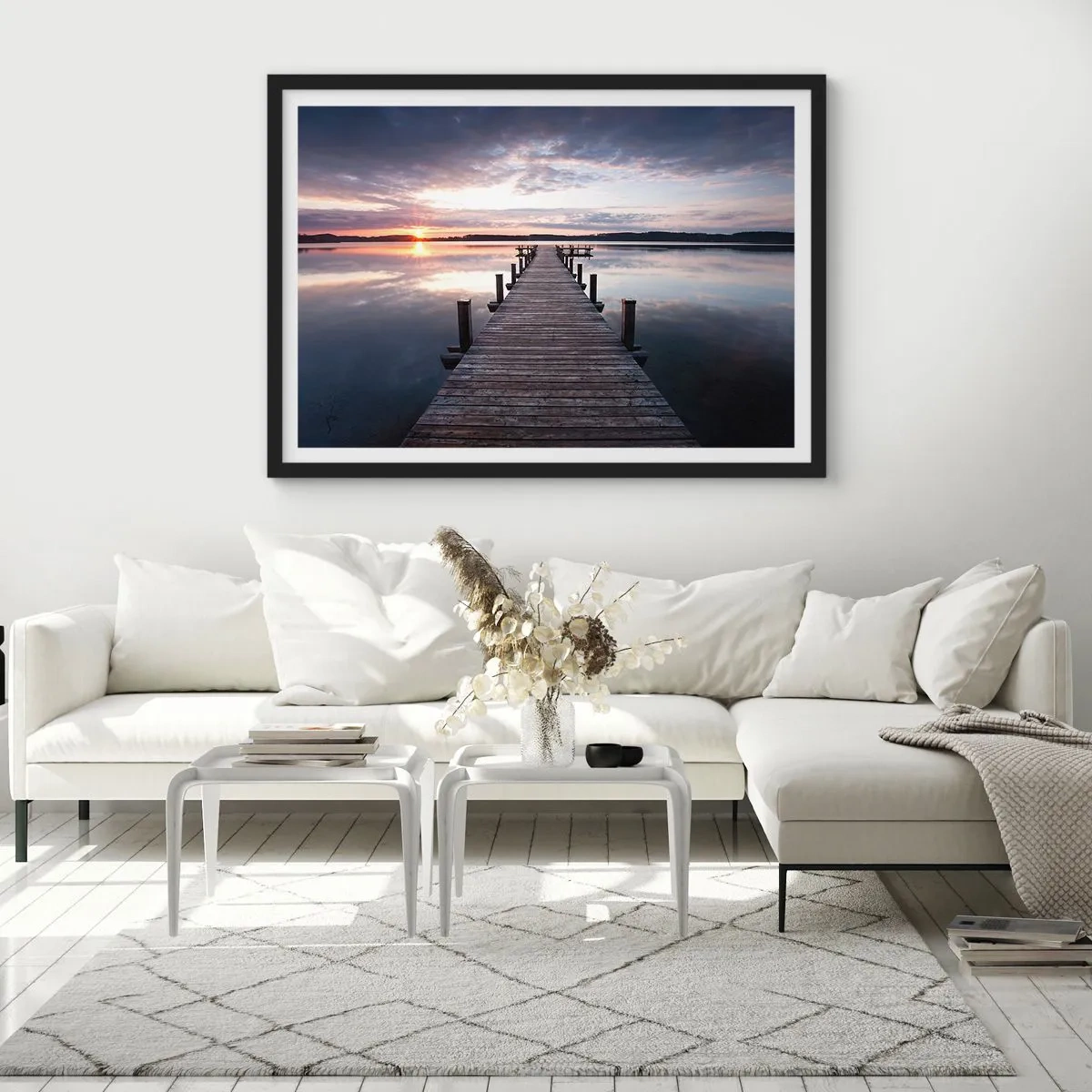 Plagát v čiernom ráme - Tichá hranica medzi dňom a nocou - 100x70 cm