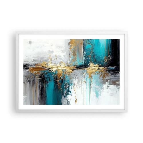 Plagát v bielom ráme - Všetko plynie - 70x50 cm