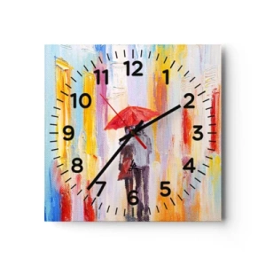 Nástenné hodiny - Nech prší ďalej - 40x40 cm