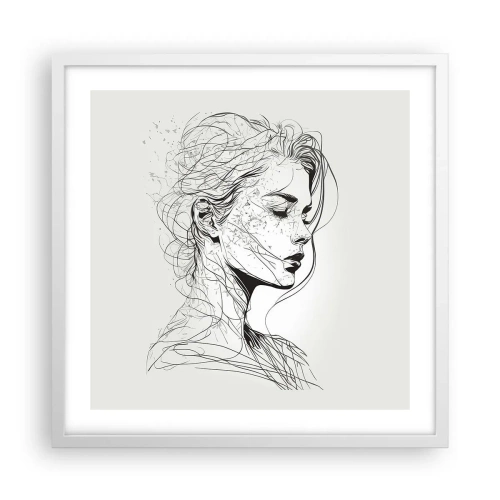 Plagát v bielom ráme - Portrét v zamyslení - 50x50 cm