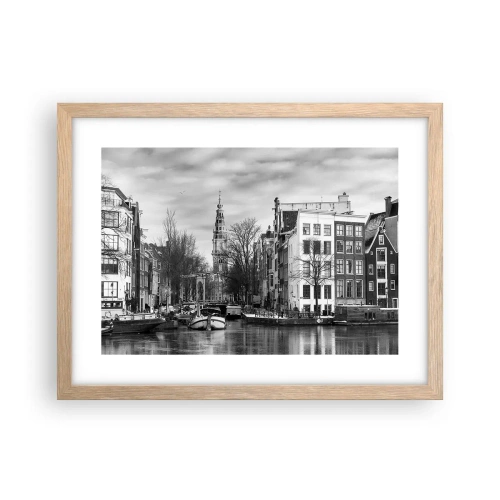 Plagát v ráme zo svetlého duba - Amsterdamské vibrácie - 40x30 cm