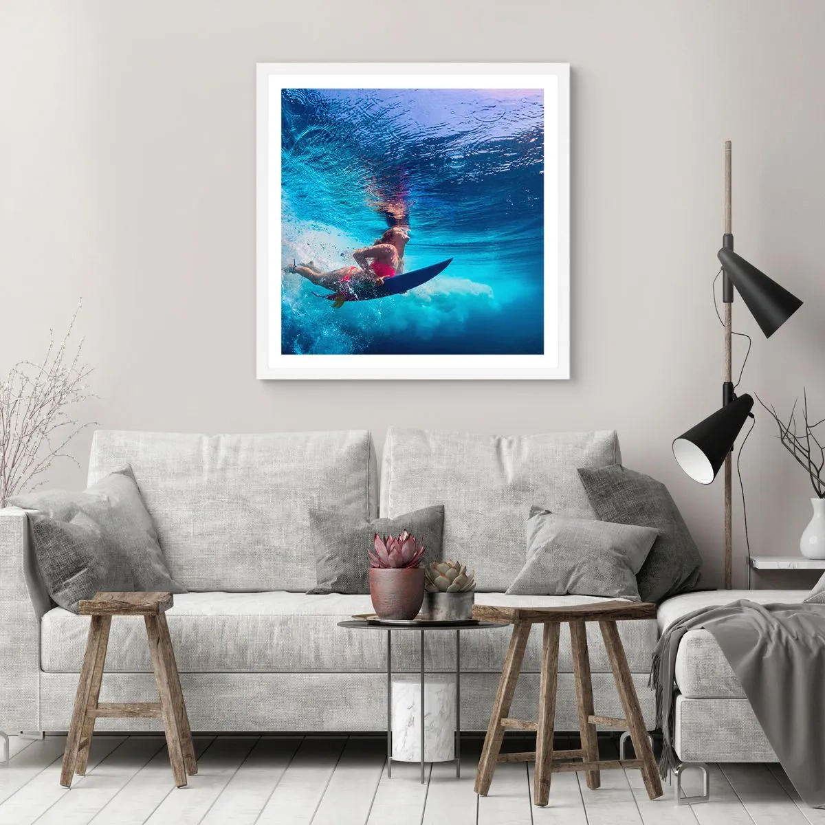 Plagát v bielom ráme - Hĺbka radosti - 40x40 cm