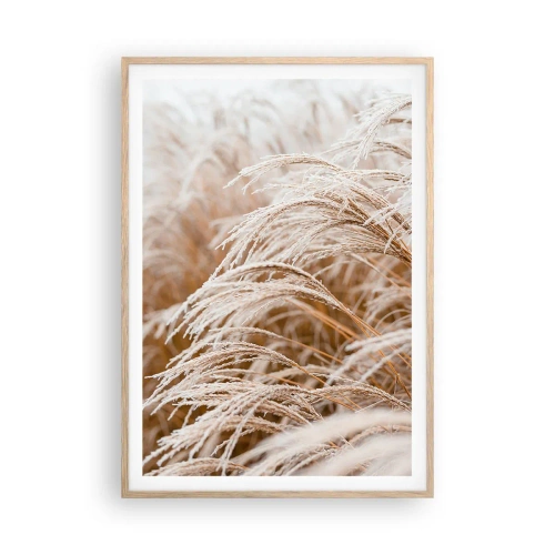 Plagát v ráme zo svetlého duba - Klanenie jesennému slnku - 70x100 cm