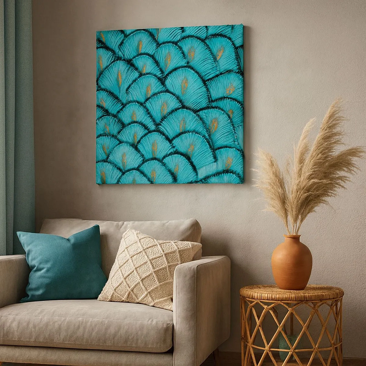 Obraz na plátne - Veľká slávnosť peria - 30x30 cm