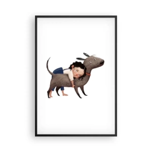 Plagát v čiernom ráme - Najlepší priatelia - 61x91 cm