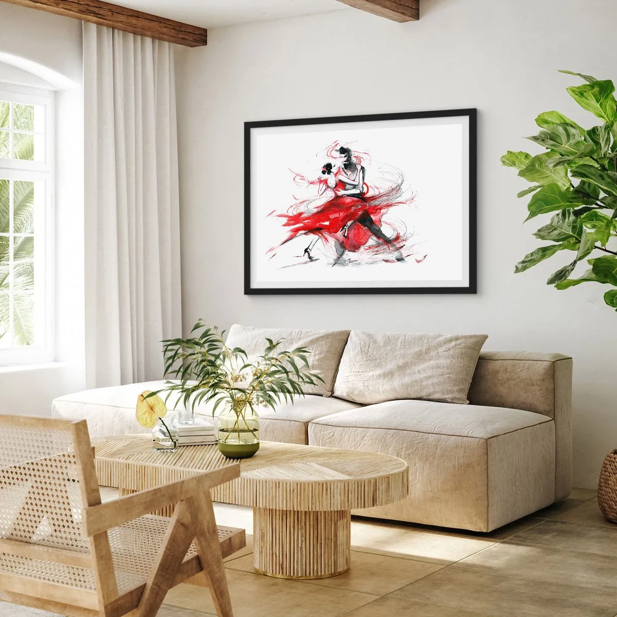 Plagát v čiernom ráme - Tango - rytmus náruživosťou - 50x40 cm