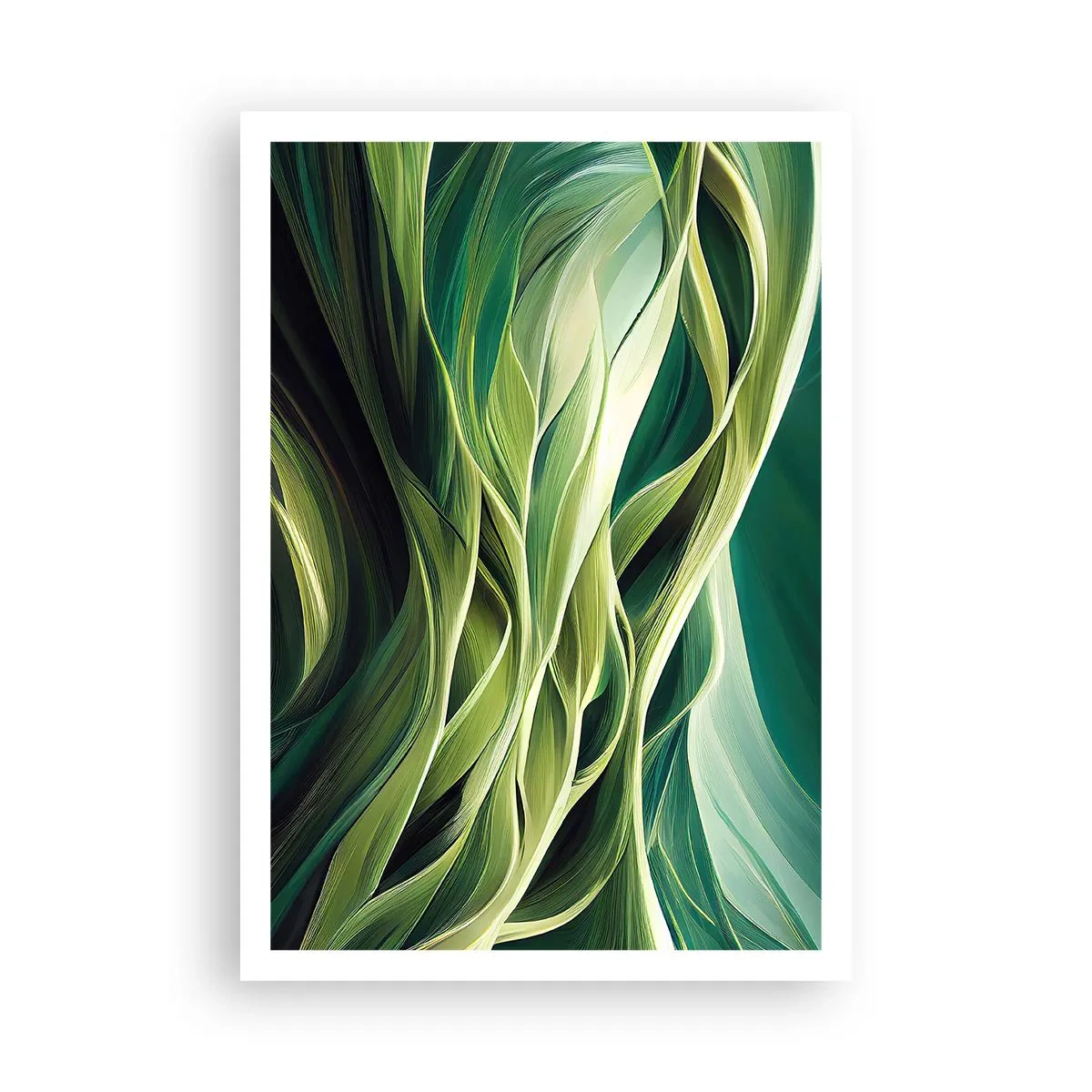 Plagát - Abstraktná hra na zelenú - 70x100 cm