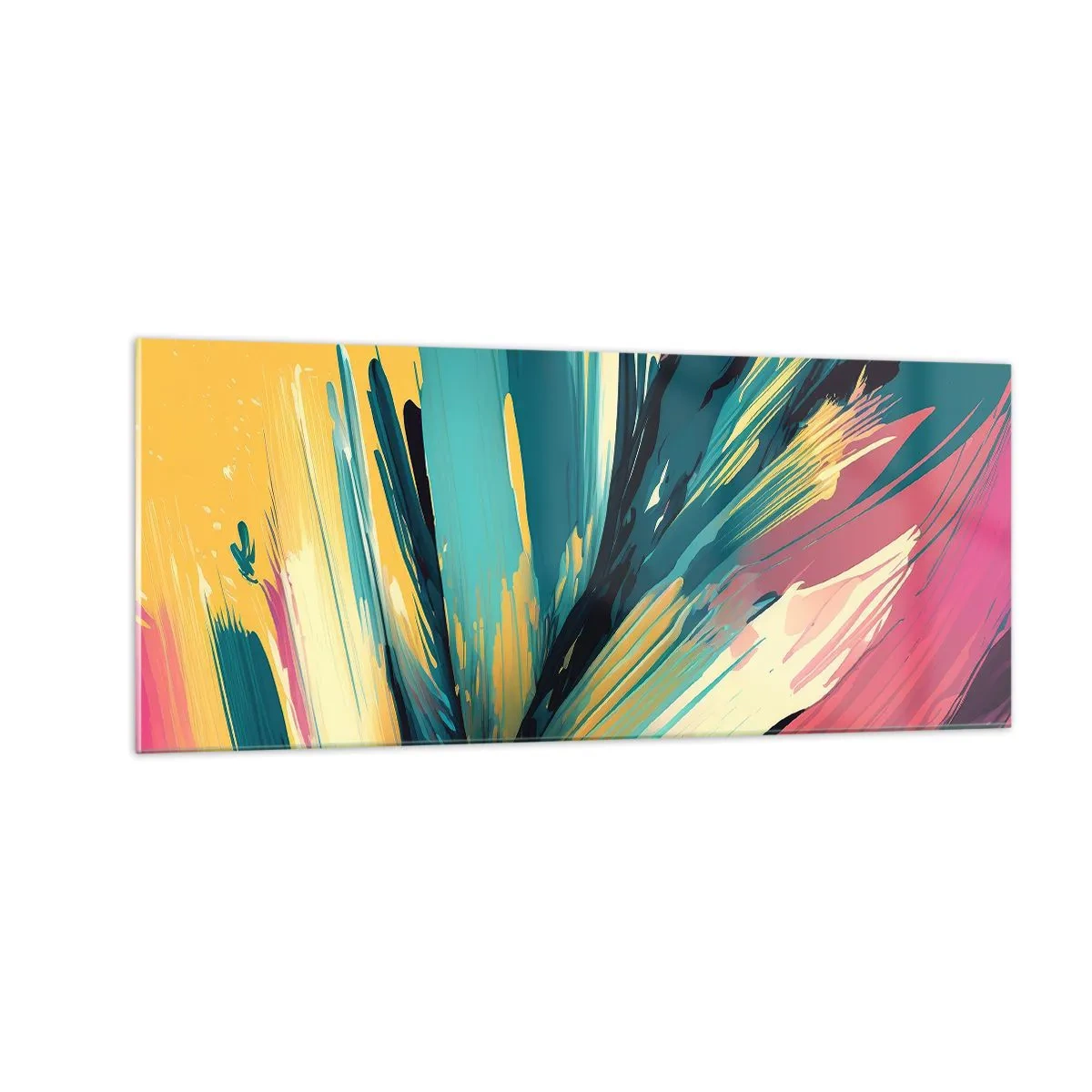 Obraz na skle - Kompozícia – explózia radosti - 100x40 cm