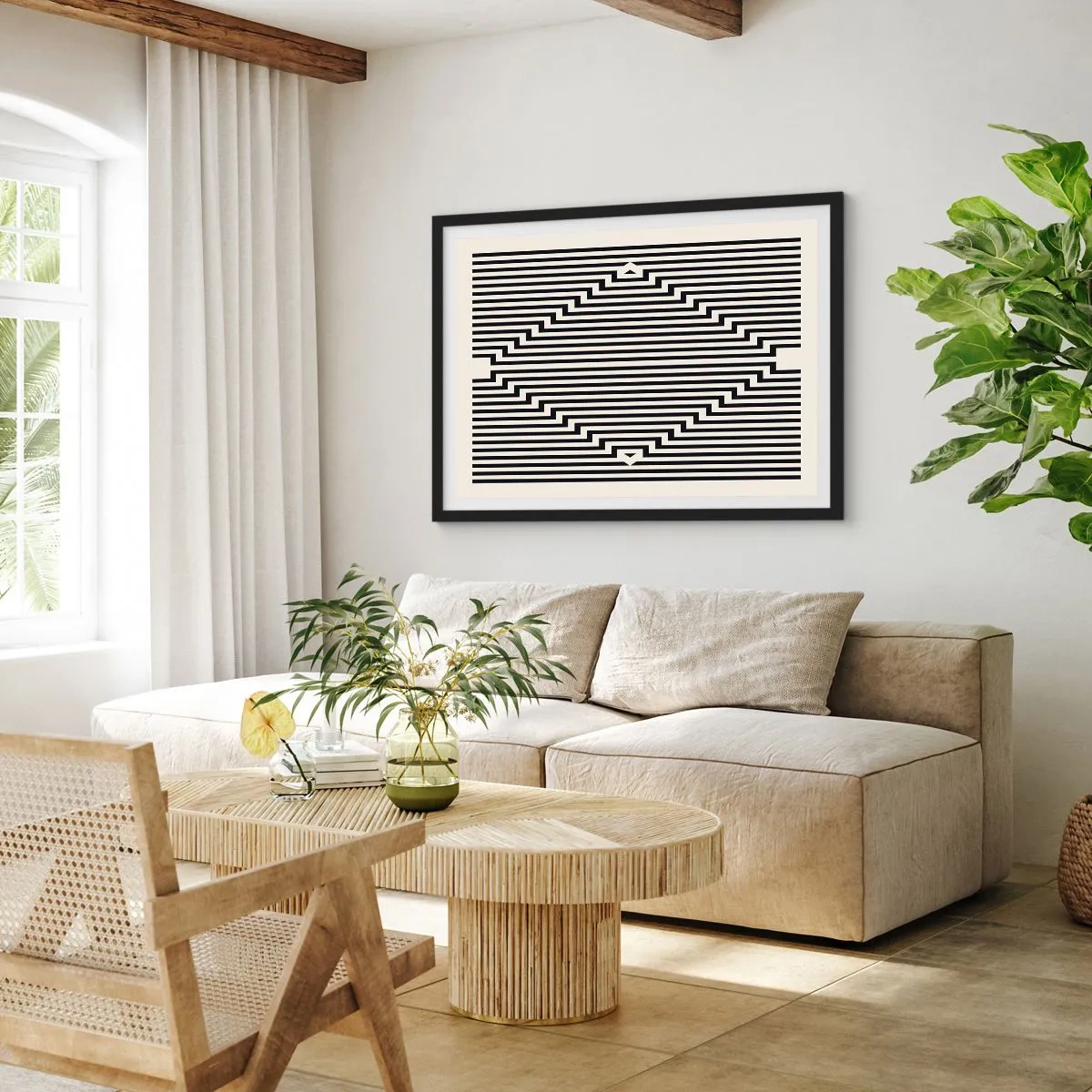 Plagát v čiernom ráme - Geometrická ilúzia - 70x50 cm